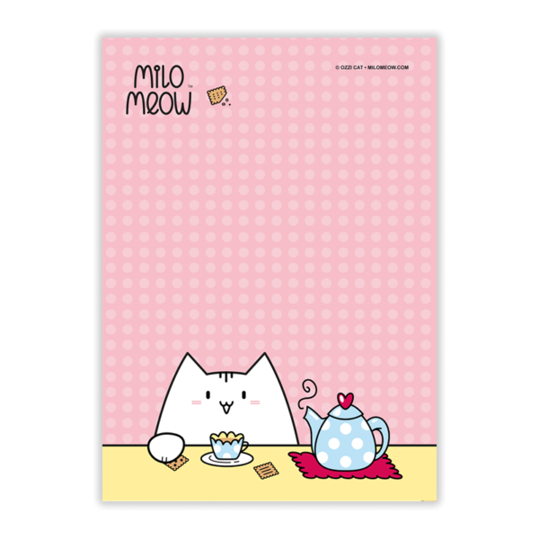 MILO-TODO-LIST-SET-001-Sweet-Yummy-Time-04_preview01_Milo-Meow-Cat-tea-pot-cookies-mug-cozy_Kitten-Notepad–ToDo-List–Day-Planner–Memo-Pad–Shopping–Cat-Stationery-Gift
